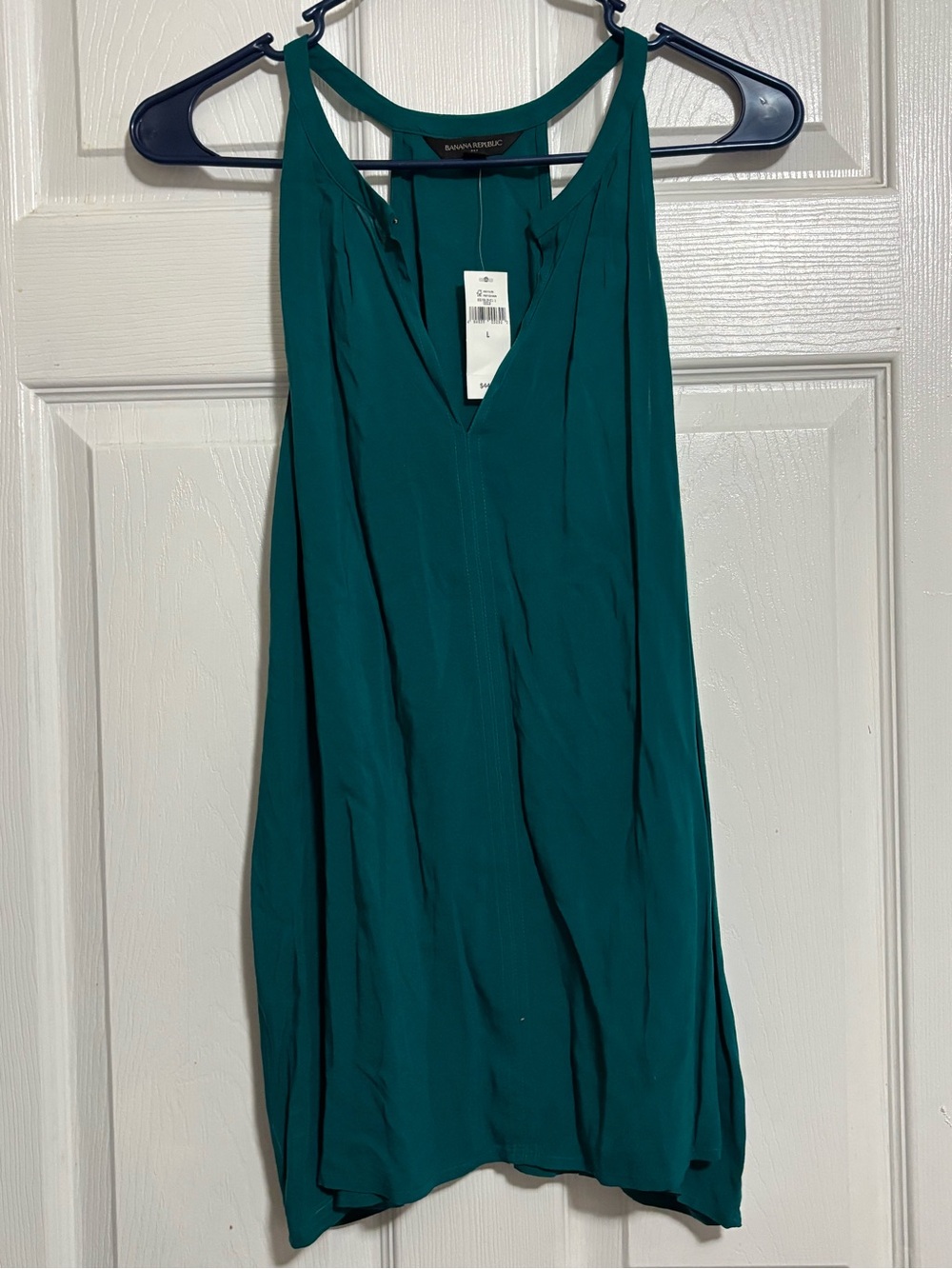 Banana Republic Teal V-Neck Sleeveless Dress Sz L New With Tags